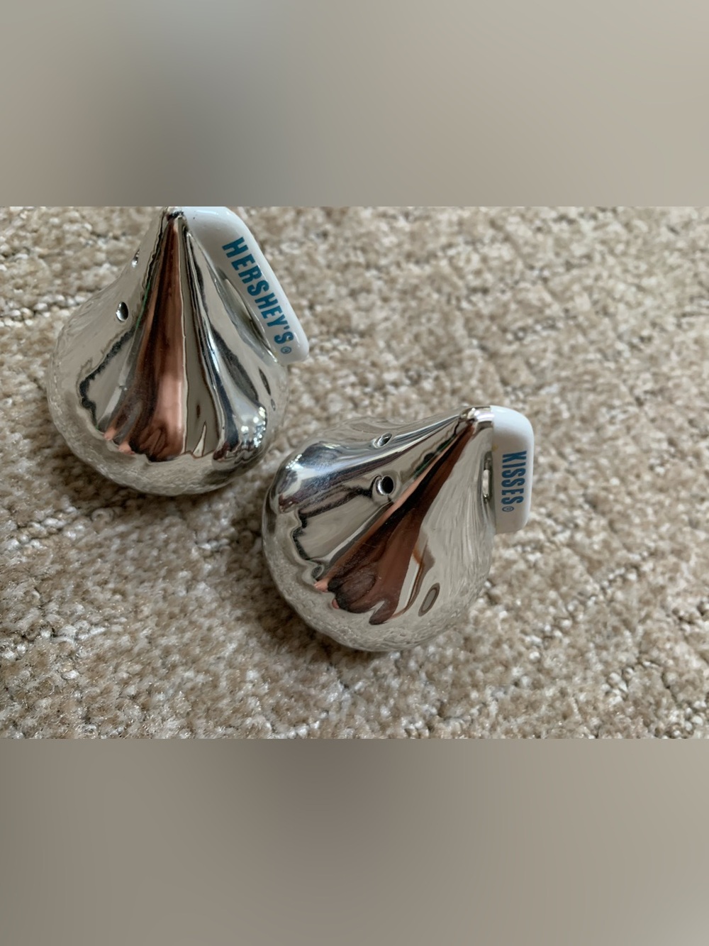 Hershey's Silver Kisses Ceramic Salt & Pepper Shakers